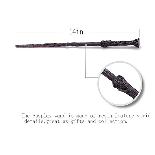 Holy Party Wizard Wand Costume Accessories for Dress Up Birthday Party, Magic Wand Set Include Wand, Tie, Eyeglass Packed with Gift Box, Wand Toy for Halloween Costume for Kids.