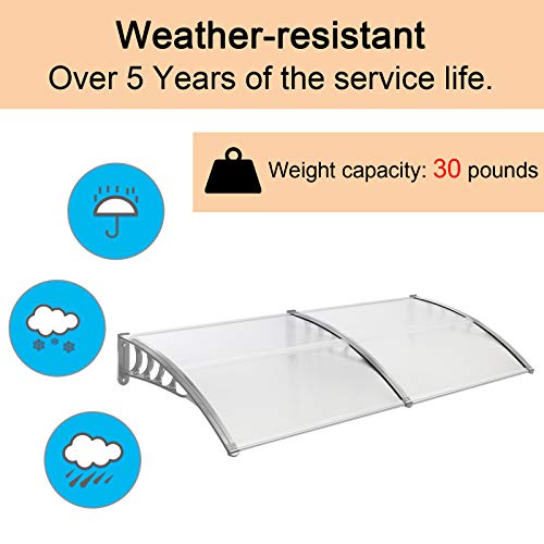 VINGLI Window Awning Door Canopy, 40" x 80" Awnings for Doors