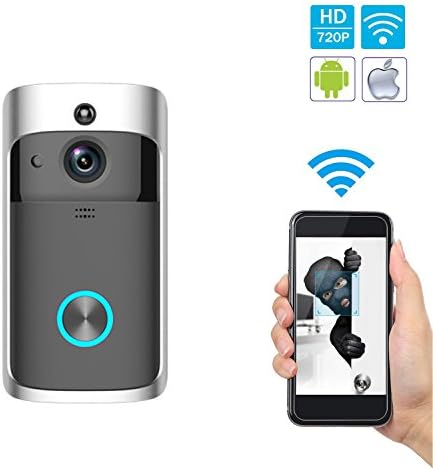 Video doorbell wireless, smart doorbell 720P HD WiFi security camera, real-time double talk and video, night vision, motion detection, wifi, PIR motion detection and iOS and Android application control