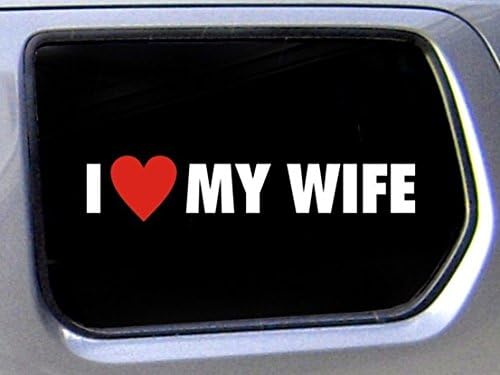 1-Pcs Preeminent Popular Funny I Love My Wife Car Stickers Truck Badge Family Married Joke Decor Size 1.6" x 8"