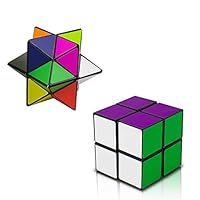 Magic Star Cube,SHONCO 2 in 1 Combo Infinity Cube Toy Transforming Geometric Puzzle 3D Assembly Fidget Stress Anxiety Relief Magic Puzzle Cubes for Kids and Adults