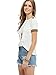 ROMWE Womens Embroidery Trim Short Sleeve Tee Shirt Tops Blouse White S