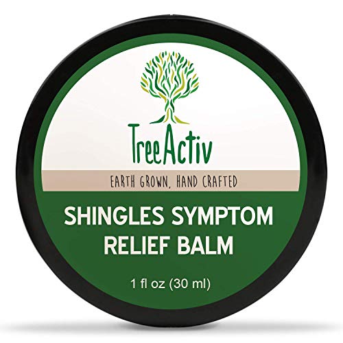 TreeActiv Shingles Pain Relief Balm - Cream for Itch, Rashes, Blisters and Irritation Cause by Eczema, Rosacea, Psoriasis and Dry Skin, With Aloe, Tea Tree, Witch Hazel, Lemon Essential Oils - 1 fl oz