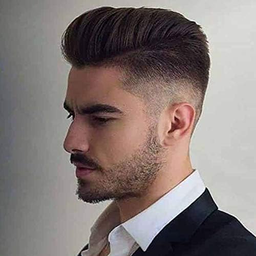 Lishy Hairpieces for Men European Human Hair Replacement Systems Pieces 10”x8” Mono Lace Top PU Around Men Toupee Medium Light Density #1 Jet Black Color