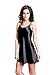 iCollection Women's Satin Chemise, Black, Small/Medium