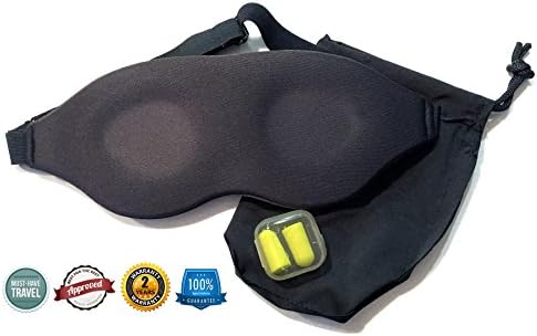 Magic Sleep: Premium Sleeping Mask and Ear Plug Set [One of the Best Blindfolds for Healthy Sleep on Airplanes with Memory Foam and Velcro]