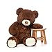 DOLDOA Giant Teddy Bear Soft Stuffed Animals Plush Big Bear Toy for Kids,Girlfriend 35.4 inch(Chocolate)