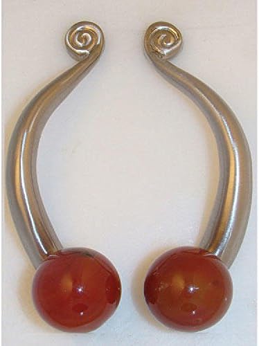 Casa Hardware Crystal Carnelian Cabinet Pull - Satin Nickel - Left