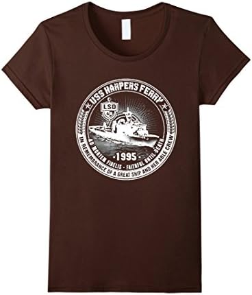 Womens USS Harpers Ferry (LSD-49) Tshirt Medium Brown