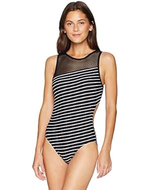 Women's Printed Open Back Asymmetric One Piece Swimsuit