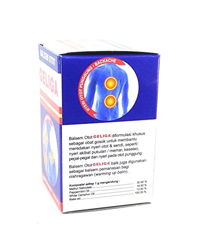 Geliga Balsem Otot Muscular Balm with Repeated Heat, 1.41 Oz