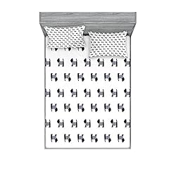 Ambesonne Scottie Dog Fitted Sheet & Pillow Sham