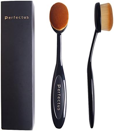 Perfectus Professional Cosmetic Makeup Face Powder Blusher Curve Oval Foundation Brush (black)