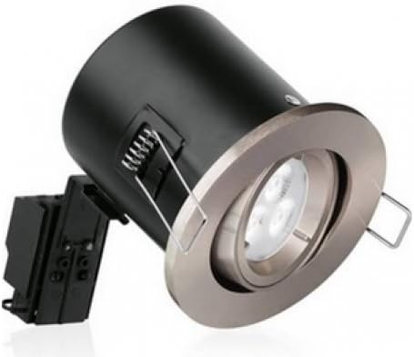 10 x Aurora Enlite GU10 Compact Fire Rated Downlight Tilt Satin Nickel