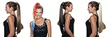 Ponytail Clip - Blonde Black Brown Rainbow - Lady Deadpool Pony Tail