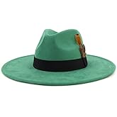 LIDHAY Big Wide Brim Fedora Hats for Women Men Western Suede Hat Panama Hat Outdoor Hats