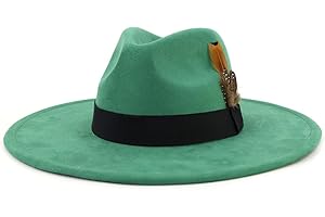 LIDHAY Big Wide Brim Fedora Hats for Women Men Western Suede Hat Panama Hat Outdoor Hats