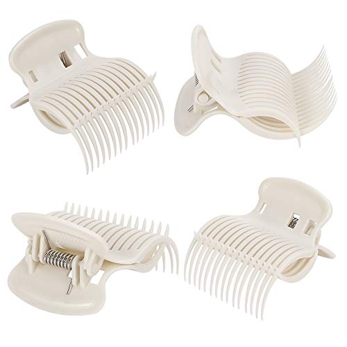 DaveandAthena 24 Pieces Hot Roller Clips Curler Claw Clips Replacement Roller Clips for Women Girls Hair Section Styling (White)