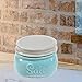 Sparrow Decor Mason Salt Cellar - Ceramic Salt Cellar With Lid - Rustic Farmhouse Decor (Blue)