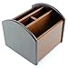 Revolving Wooden TV Remote Control Caddy; 4 Compartments Organize Your TV, Satellite, DVD, & Blu-Ray Remote Controllers, Office Caddy Too