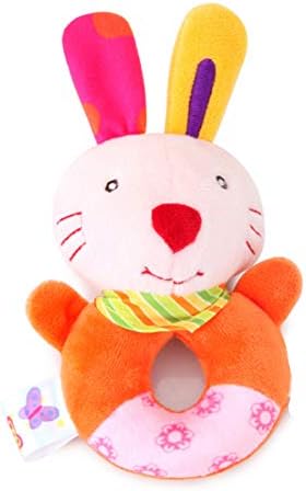 CDKJ Cute Cartoon Newborn Baby Rattle Bell Baby Plush Toy stuffed Shaker Ring Rattle - Rabbit Style
