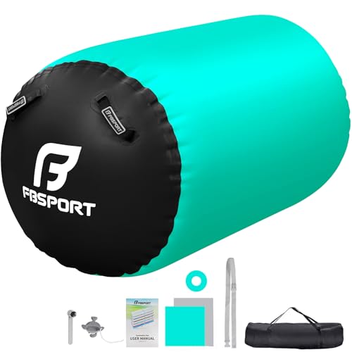 FBSPORT Aufblasbare Air Roll, 100x60cm Aufblasbare Luft Rollen, Yoga Gymnastik Zylinder, Gymnastikmatte, Gym Air Barrel, Air Tumbling Track, Sportmatte für zuha