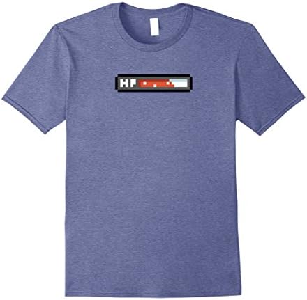 Mens 8 Bit Hit Point Shirt - Video Game Life Bar 2XL Heather Blue