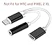 2 in 1 USB C Type C to 3.5mm Headphone Audio Aux Jack & Charge Adapter Cable Converter for Motorola Moto Z, Letv Le Pro 3, Other Mobile Phone That Without 3.5mm Audio Jack (Not Support HTC) (Black)