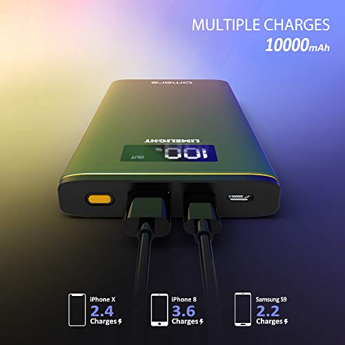 USB C Power Bank Omars 10000mAh USB-C Portable Charger with 18W Power Delivery Battery Pack Portable Phone Charger Compatible with iPhone Xs/XR/XS Max/X / 8, iPad Pro, Galaxy S9, Switch - Green
