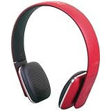 Leme EB20A Wireless Ergonomic Bluetooth 4.0 Over Ear Headphone with Built-in Mic and 12 Hour Battery, with Noise Reduction and Echo Cancellation, Perfect Headset for Gaming and Music (Red)