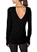 Yucharmyi Women's Backless Shirts Long Sleeve Active Shirts Women Long Sleeve Outdoor Shirts Long Sleeve Thumb Shirts Jersey Cut Out Loose Fitting T Shirt Long Sleeve Workout Blouse (Black, L)