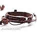 LNKRE JEWELRY Brown Criss Cross Leather Bracelet Religious Christian Surfer Bangle Adjustable