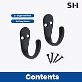Select Hardware 2x Matte Black Single Robe Coat Hooks Wall Door Mount Bathroom view 4