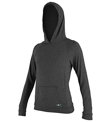 O'Neill Wetsuits UV Sun Protection Womens Hybrid Long Sleeve Hoody Sun Shirt Rash Guard, Graphite, Small