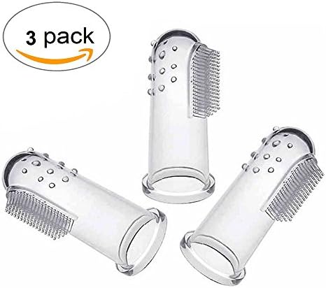 Maberry Finger Toothbrush Oral Massager with Case for Baby, Toddlers and Kids - Perfect During Teething (3 Pack) (3 Pack)