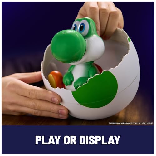 ¡Yoshi Sale del cascarón!, Super Mario Galaxy: La película, Figura de acción interactiva de Huevo de Yoshi con Sonidos, a Partir de 4 años, Pilas Incluidas