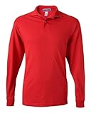 Jerzees 437ML Adult 50-50 Cotton and Polyester Long Sleeve Shirt44; True Red - 2X