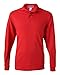 Jerzees mens 5.6 oz. 50/50 Long-Sleeve Jersey Polo with SpotShield(437ML)-TRUE RED-2XL