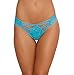 Dreamgirl Women's Lace Panty with Front Criss-Cross Detail, Turquoise, Large