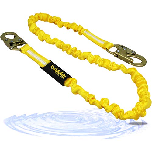 KwikSafety (Charlotte, NC) RATTLER 1 PACK (Internal Shock Absorber) Single Leg 6ft Safety Lanyard OSHA ANSI Fall Arrest Protection Equipment Snap Hooks Construction Arborist Roofing