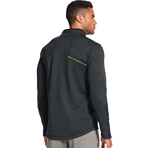 Under Armour mens Under Armour Mens Cold Gear Infrared Warm-Up Half Zip Top Navy Anthracite/ATH/High Vis Yellow M - Chest 38-40