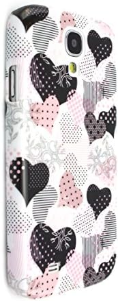 MINIMALIST Series Phone Case for Samsung Galaxy S4 [Slim] [Exact Fit] [Colorful Designs] [Thin Fit] Premium - Pink and Black Heart Quilt