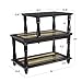 VASAGLE End Table with Colorful Storage Shelf, 3-Tier Narrow Side Table with Solid Wood Legs, Sturdy and Assembly Without Tools, Sofa Table for Living Room, Country Brown ULET18GL