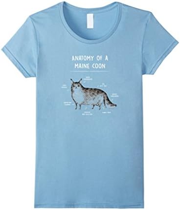 Womens Anatomy Of A Maine Coon Shirt Funny Cat Humor Gift Large Baby Blue