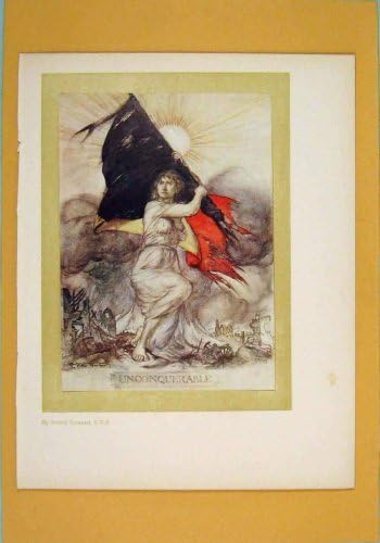 Unconquerable Flag Arthur Rackham Colored Antique Print Amazon Co Uk Kitchen Home