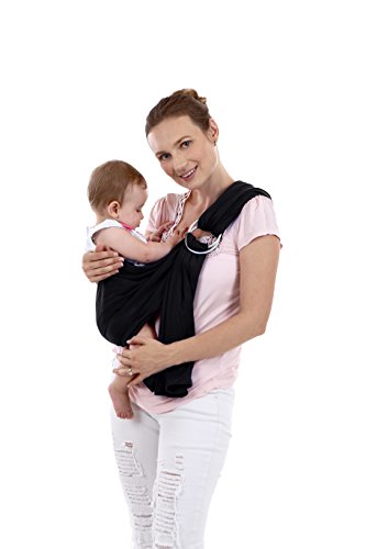 Infant Baby Carrier Sling - Ultra Soft, Comfortable & Safe Child Wrap -
Quick Dry and Breathable for Newborn Toddlers (Black)
