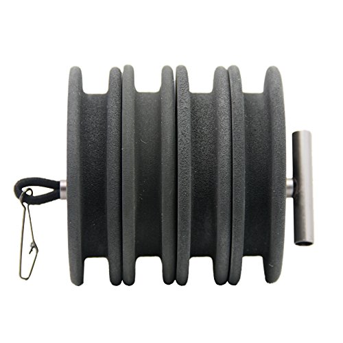 SAMSFX Tippet Rigging Foam Quick Fly Changes with Tippet Spools Holder (1 Large Tippet Holder & 4 Black Rigging Foams - 70mm)