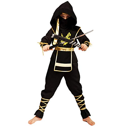 Boys Golden Dragon Ninja Assassin Costumes (4-6Y)