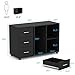 Tribesigns 3-Drawer File Cabinets, Large Wood Mobile Lateral Filing Cabinets Printer Stand with Storage Shelves and Wheels for Home Office (Black)