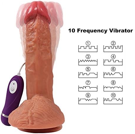 10 Frequency Electric Soft Stick Firm Inside Soft Outside with Suction Cup, 8.7 Inch